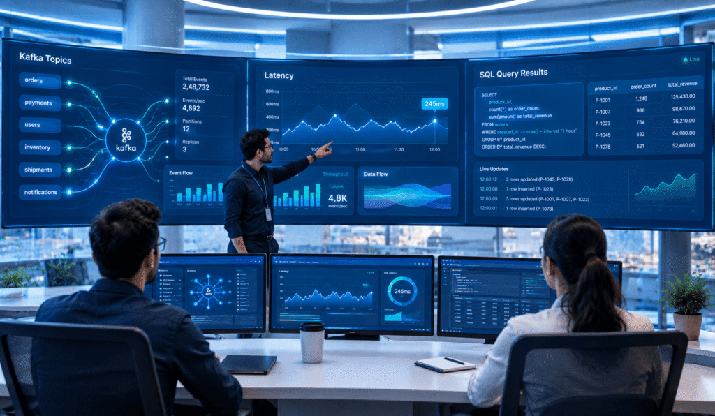 Futuristic Real-Time Analytics Command Center